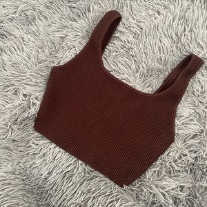 Sculpt knit cropped ribbed tank